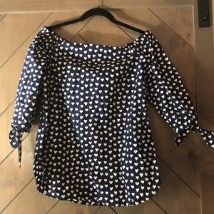Draper James Navy Blouse
